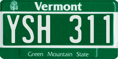 VT license plate YSH311