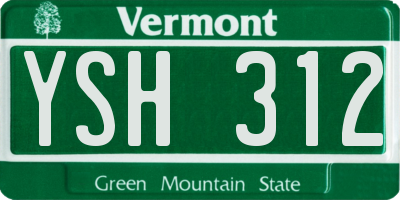 VT license plate YSH312