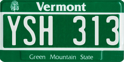 VT license plate YSH313