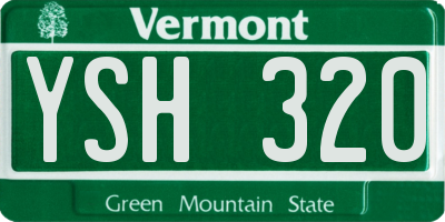 VT license plate YSH320