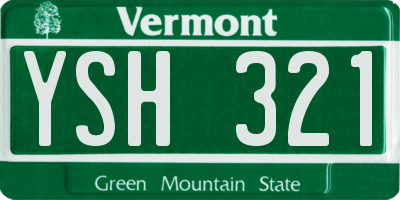 VT license plate YSH321