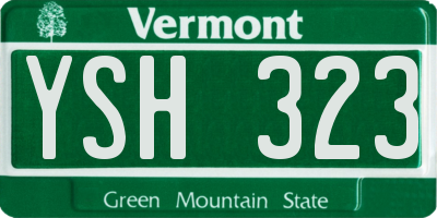 VT license plate YSH323