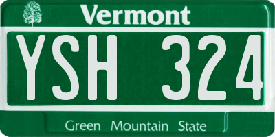 VT license plate YSH324