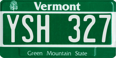 VT license plate YSH327