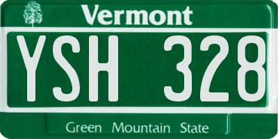 VT license plate YSH328