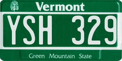 VT license plate YSH329
