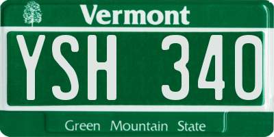 VT license plate YSH340