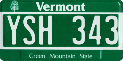 VT license plate YSH343