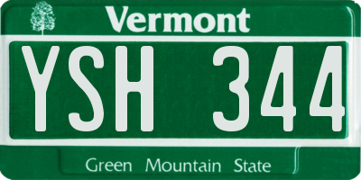 VT license plate YSH344
