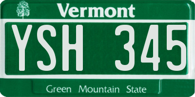 VT license plate YSH345