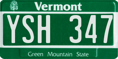 VT license plate YSH347
