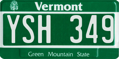 VT license plate YSH349