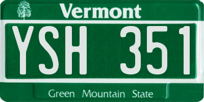 VT license plate YSH351