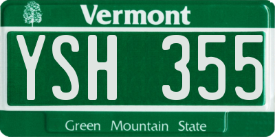 VT license plate YSH355