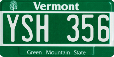 VT license plate YSH356