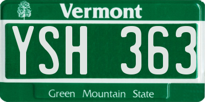VT license plate YSH363
