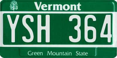 VT license plate YSH364