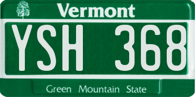 VT license plate YSH368