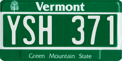 VT license plate YSH371