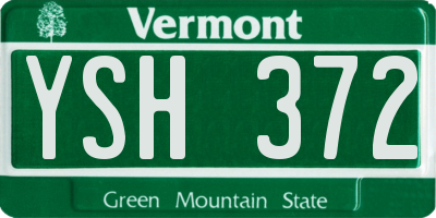 VT license plate YSH372