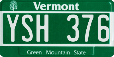 VT license plate YSH376