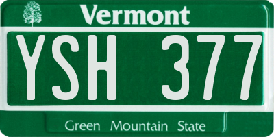 VT license plate YSH377