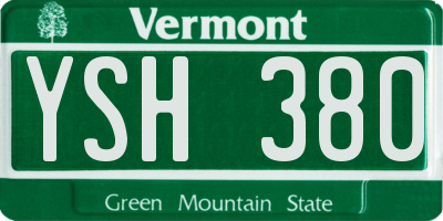 VT license plate YSH380