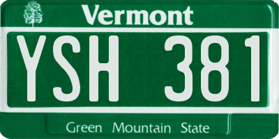 VT license plate YSH381