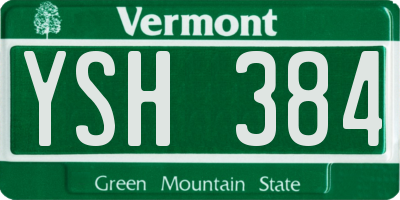 VT license plate YSH384