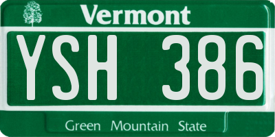 VT license plate YSH386