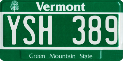 VT license plate YSH389