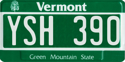 VT license plate YSH390