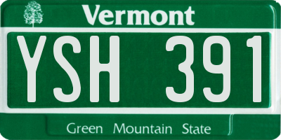 VT license plate YSH391