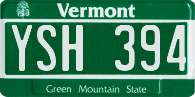 VT license plate YSH394