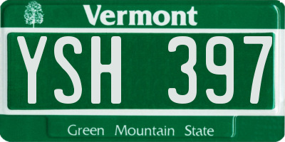 VT license plate YSH397