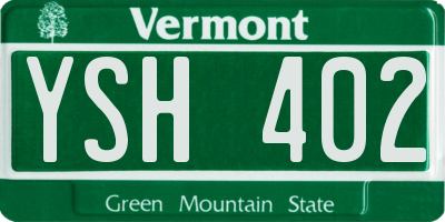 VT license plate YSH402