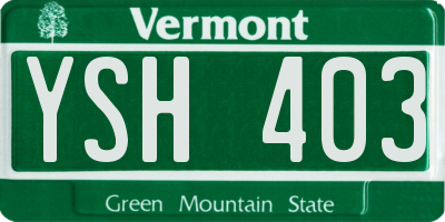 VT license plate YSH403