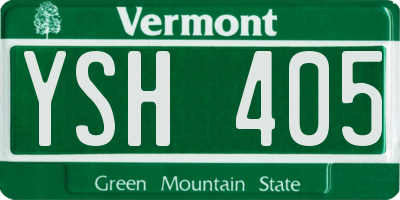 VT license plate YSH405