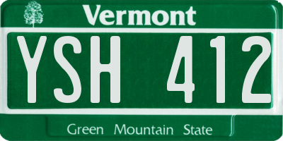 VT license plate YSH412