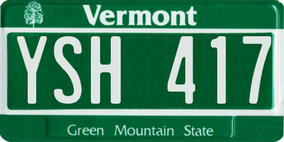 VT license plate YSH417
