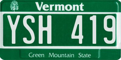 VT license plate YSH419