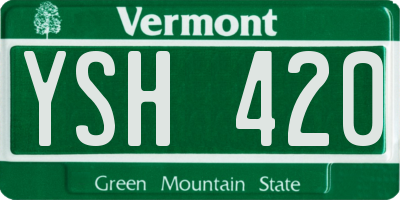 VT license plate YSH420
