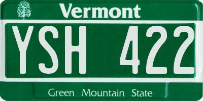 VT license plate YSH422