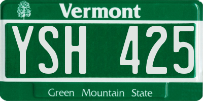 VT license plate YSH425