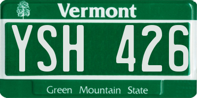 VT license plate YSH426