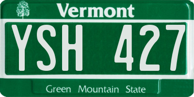 VT license plate YSH427