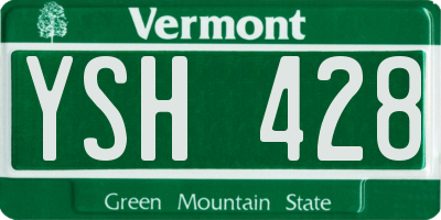 VT license plate YSH428