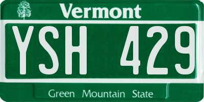 VT license plate YSH429