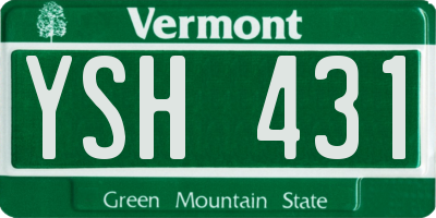 VT license plate YSH431
