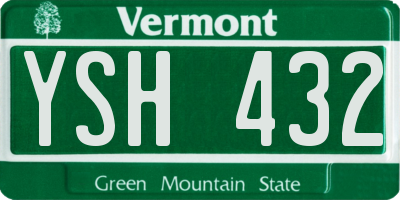 VT license plate YSH432